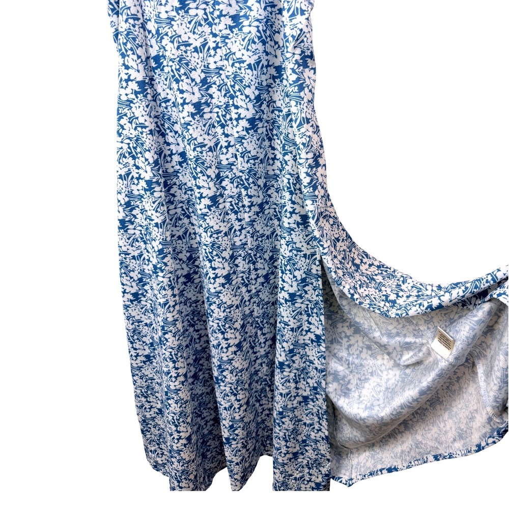 Loveriche Floral Ruched Midi Dress Blue White Smocked Back LD43735 Sky Womens S - Picture 5 of 11